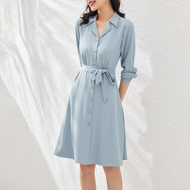 好評 シャツワンピース シャツワンピ ワンピース ワンピ 大きいサイズ 襟付き 長袖 ひざ丈 無地 シンプル レディース 55 以上節約 Dominos Com Ve