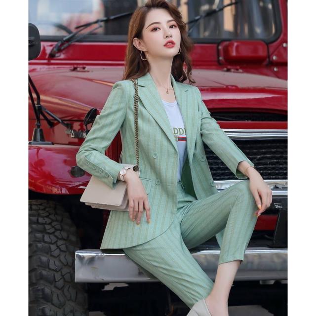 全日本送料無料 スーツ レディース フォーマル 入学式 卒業式 スーツ パンツスーツ 大きいサイズ 2点セット ストライプ柄 スリムジャケット スリム パンツ 美しい Regalhotelgh Com