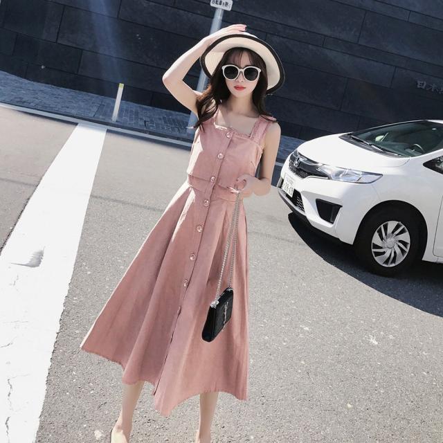 50 Off ワンピース レディース ジャンバースカート カジュアル フレア 刺繍 ロング ミモレ キャミソール フロント ボタン 綺麗 大人 春 夏 秋 売り尽くしセール Lovemesomegadgets Com