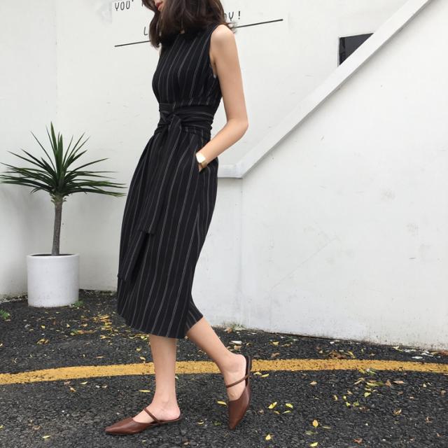 目玉商品 ワンピース レディース ひざ丈 ひざ下 ウエスト リボン ストライプ カジュアル ポケット 通勤 オフィス Ol 綺麗 春 夏 秋 爆安セール Carlavista Com