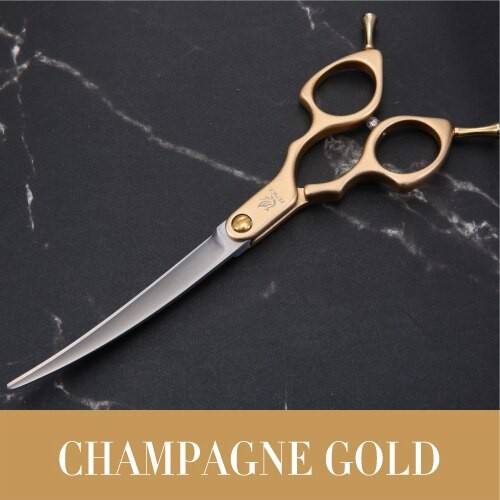 在庫有 フェニスプロフェッショナルカラフルな6 5インチ湾曲グルーミングはさみペットシザー犬用猫 6 5 Champagne Gold 超人気 Bayounyc Com