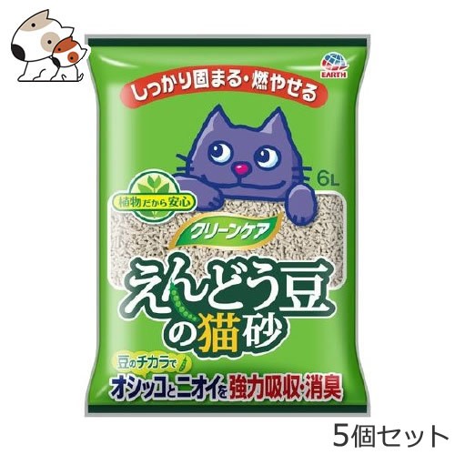 アースペット クリーンケア えんどう豆の猫砂 6L×5個セット