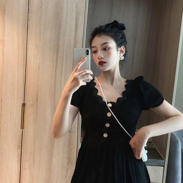 21春夏 レディース ワンピース 夏 半袖 スカラップワンピース Vネック スカラップ ロング丈 シンプル フェミニン ガーリー 大人ガーリー 大人 100 本物保証 Iacymperu Org