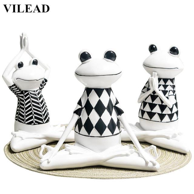 人気カラー再販 カエルの置物 ヨガ モノトーン 動物 かわいい ホーム 装飾 オブジェ 置き物 さらに値下げ Vacationgetaways4less Com
