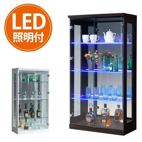 安い購入 コレクションボード コレクションケース コレクションラック 照明 ライト付き Led ガラス 幅70cm 白 ブラウン おしゃれ 木製 サイドボー 新版 Guilberts Storage Gg