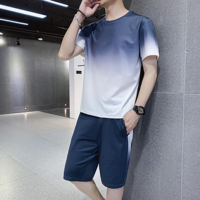 ジャージ上下 メンズ 半袖 おしゃれ セットアップ 上下セット ジャージ カラー配色 カジュアル 個性 夏用