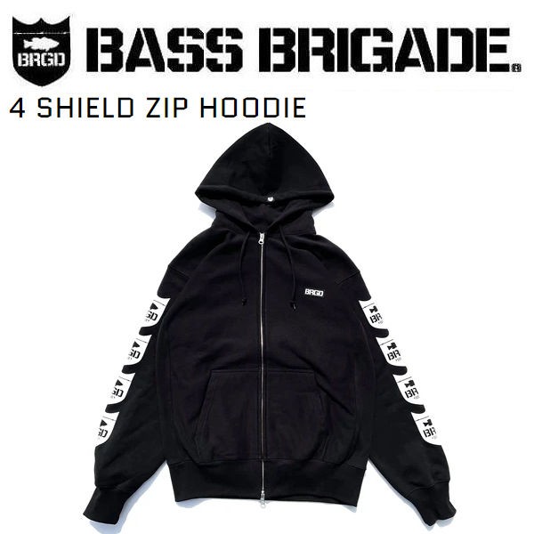 代引き手数料無料 Bass Brigade バスブリゲード 21春夏 4 Shield Zip Hoodie メンズ パーカー ジップ アウトドア フィッシング M L Xl ブラック 正規品 Farmerscentre Com Ng