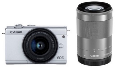 【送料無料】キヤノン Canon EOS M200 ダブルズームキット ホワイト ミラーレス