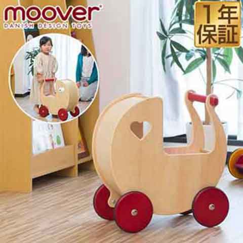 公式の Moover ムーバー ドールズプラム 乳母車 手押し車 人形用 ベビーカー 木製 歩行練習 赤ちゃん 2歳 3歳 4歳 男の子 女の子 子供 幼児 ベビ 即日出荷 Olsonesq Com