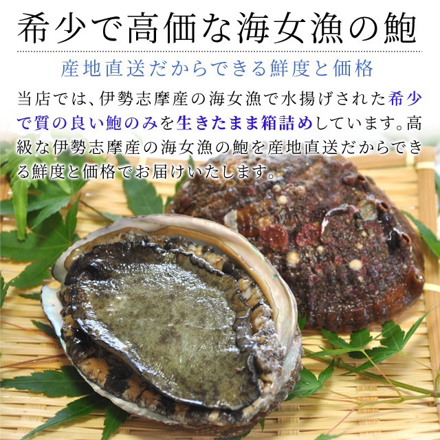 海女漁 天然 活 黒あわび１ ５ｋｇ ５ ７個 送料無料 お好みの個数が選べます 三重県 伊勢志摩産 アワビ 夏季限定 お中元 ギフトの通販はau Pay マーケット 伊勢鳥羽志摩特産横丁 商品ロットナンバー