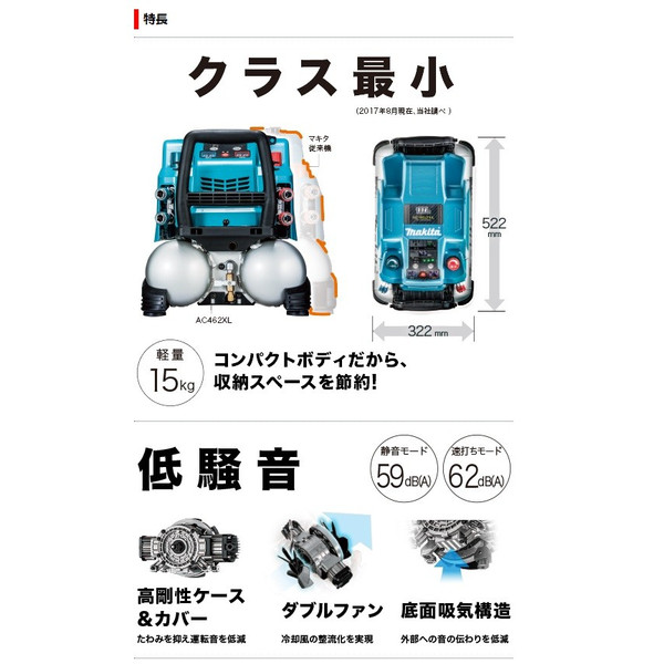安いそれに目立つ マキタ エアコンプレッサ Ac462xl 50 60hz共用 タンク容量11l 最高圧力46気圧 一般圧 高圧対応 各2口 Makita 大型商品 55 以上節約 Olsonesq Com