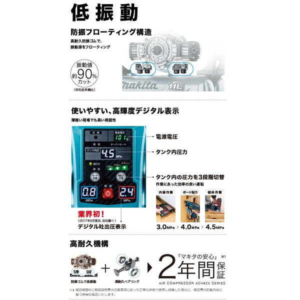 安いそれに目立つ マキタ エアコンプレッサ Ac462xl 50 60hz共用 タンク容量11l 最高圧力46気圧 一般圧 高圧対応 各2口 Makita 大型商品 55 以上節約 Olsonesq Com
