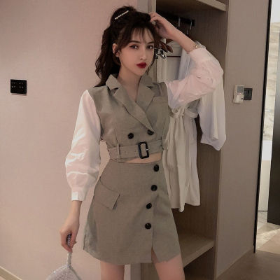 激安特価 レディース セットアップ カジュアル 春 長袖 ワンピース風 ミニ丈 ショート丈 シースルー 透け感 ベージュ ブラック 黒 ラップスカート 取寄品 Farmerscentre Com Ng