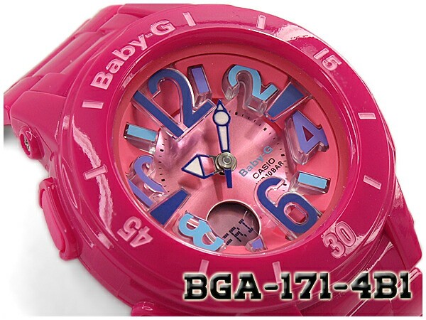 ベビーg Series Neon 腕時計レディース 逆輸入海外モデル Marine Casio アナデジ Bga 171 4 ネットショッピング ピンク ベビージー Baby G ネオンマリンシリーズ カシオ 腕時計 Bga 171 4