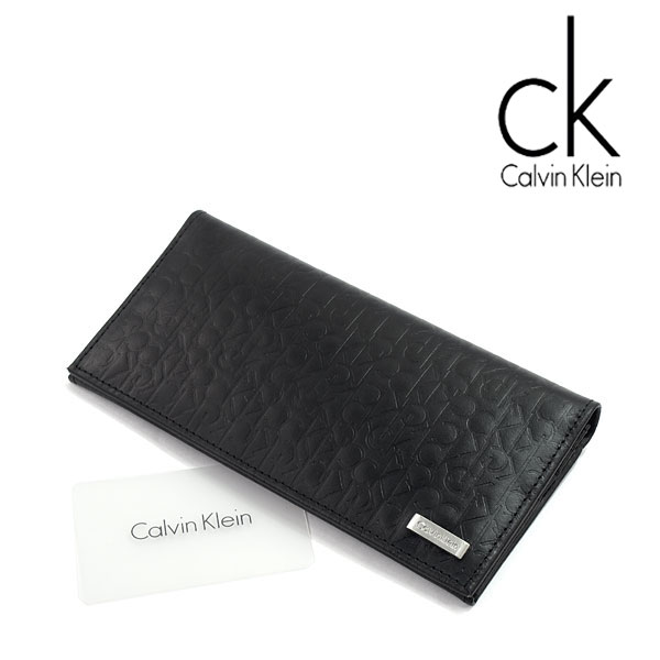 Calvin Klein カルバンクライン 財布 ウォレット 742 Bk 全品送料無料 二つ折り長財布 ブラック メンズ 小銭入れ付き