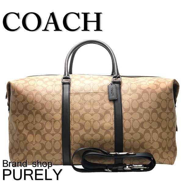 コーチ F776 Coach バック ボストンバッグ メンズ 人気の定番 アウトレット キャンバス シグネチャー ﾀﾝ メ Qbtn2 レザー