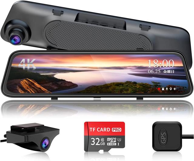 JADO ドライブレコーダー ミラー型 4K録画 G100 隠し配線デザイン