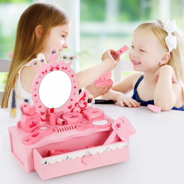 日本製即納 Tomons お姫様 おしゃれ Tomons Wooden Pretend Playの通販はau PAY マーケット - AOITRADE|商品ロットナンバー:476067317 プリンセス ドレッサー 木製 化粧 メイク 鏡 メイクアップアクセサリー付き ピンク 低価超歓迎