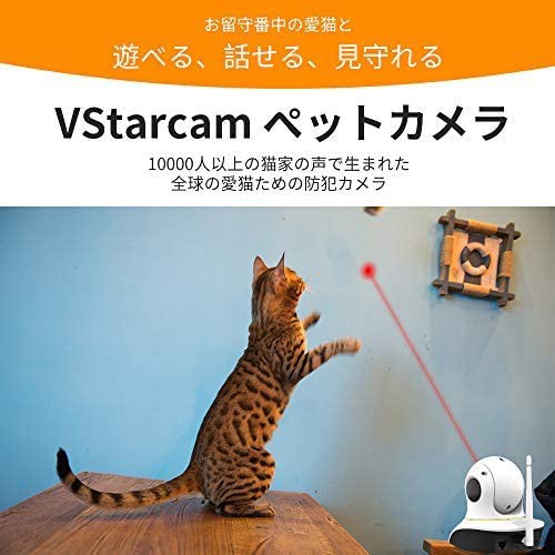 オープニング大放出セール Vstarcam 猫カメラ 防犯カメラの新設計 猫と遊び機能搭載 Wifi ペットカメラ 犬 留守番 猫遊び 猫交流 見守りカメラ ワイヤレス 防 上質で快適 Www Iacymperu Org