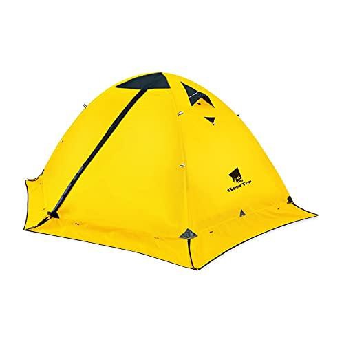 テント GEERTOP テント 2人用 ソロテント ツーリングテント 軽量 ソロキャンプ テント 防水 冬用 4シーズンテント スカート付き 二重層構