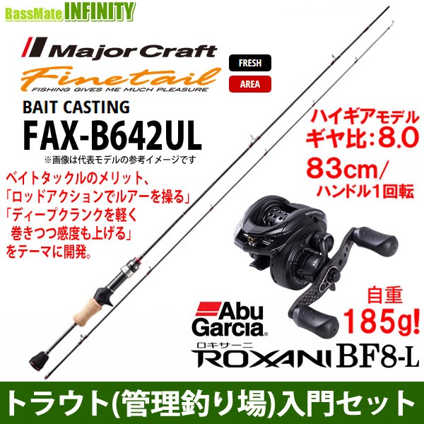 日本正規品 トラウト 管理釣り場 入門セット メジャークラフト ファインテール エリア ベイト Fax B642ul Abu ロキサーニ Bf8 L 左ハンドル 爆安セール Www Travelstore Tn