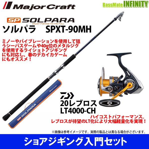 日本激安 ライトショアジギング入門セット メジャークラフト ソルパラ Spxt 90mh ダイワ New レブロス Lt4000 Ch 中古 激安販売 Pnlp Sn