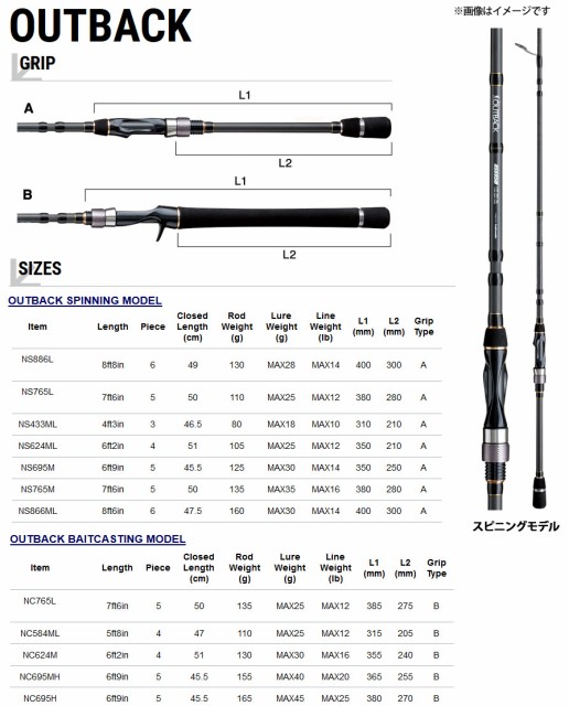 テイルウォーク アウトバック Ns433ml スピニングモデル の通販はau Pay マーケット バスメイトインフィニティ 商品ロットナンバー