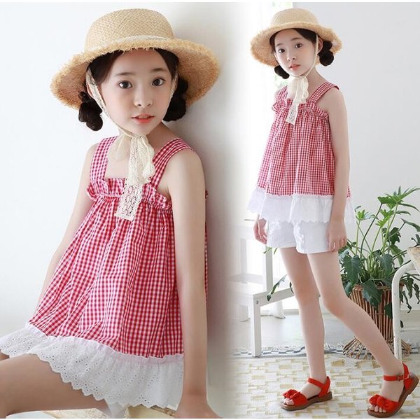 春夏 子供服 キッズ オフショルダー ブラウス チエック柄 シャツ 韓国 春夏 子供服 キッズ オフショルダー ブラウス チエック柄 シャツ 韓国
