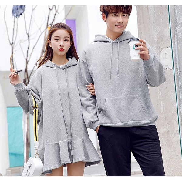 パーカー ペアルック ワンピース カップル ペア パーカー ワンピ