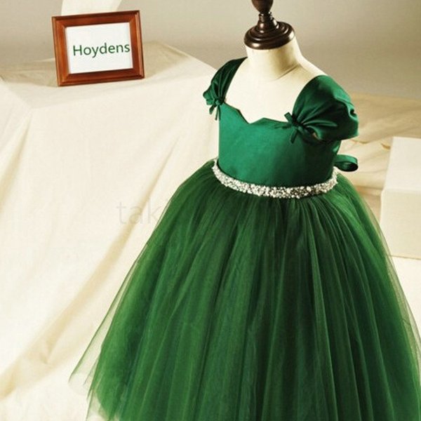 エレガント子供 ドレス グリーン かわいい子供たちの画像