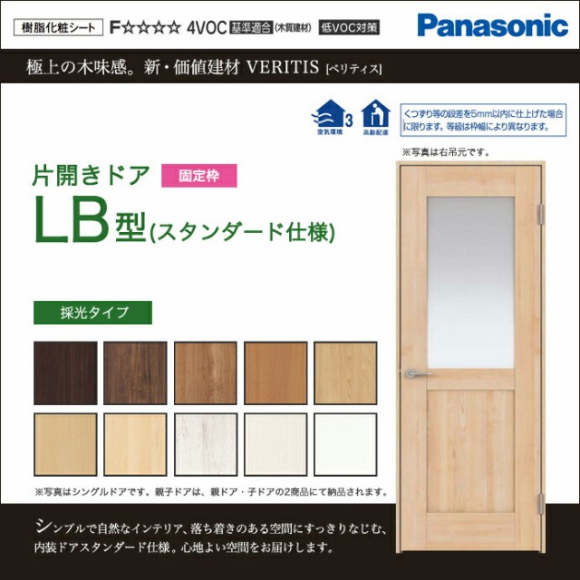 Panasonic パナソニック ベリティス片開きドア LB型 スタンダード仕様 採光タイプXMJE1LB◇N01R(L)7△□サイズオーダー可能 内装 ドア 折