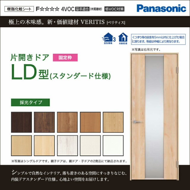 Panasonic パナソニック ベリティス片開きドア LD型 スタンダード仕様 採光タイプXMJE1LD◇N01R(L)7△□サイズオーダー可能 内装 ドア 折