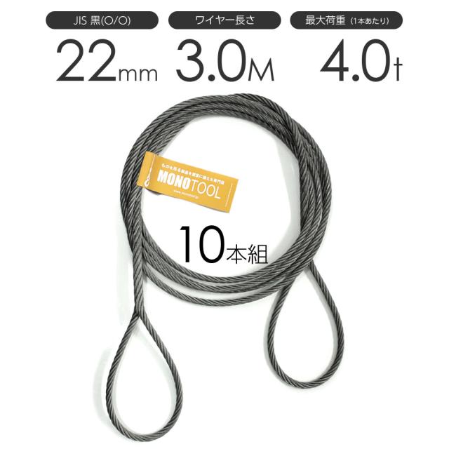 公式サイト 編み込みワイヤー JIS黒(O/O) 22mm(7分)x3m 玉掛けワイヤーロープ 10本組 フレミッシュ 玉掛ワイヤー, フイルム&雑貨 写楽 9c67b09a