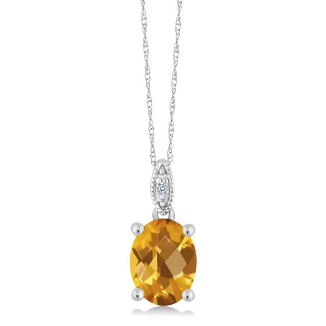 安い爆買い ネックレス 天然石 11月 誕生石 プレの通販はau PAY マーケット - Gem Stone King ジュエリー専門店 レディース 1.3カラット 天然 シトリン ペンダント ダイヤモンド 10金 ホワイトゴールド(K10) 大粒 大特価お得
