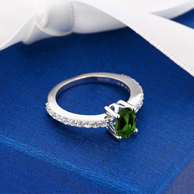 格安品質保証 指輪 天然石 金属アレルギの通販はau PAY マーケット - Gem Stone King ジュエリー専 リング レディース 1カラット 天然 クロムダイオプサイド 合成ホワイトサファイア シルバー925 マルチストーン 大人気国産