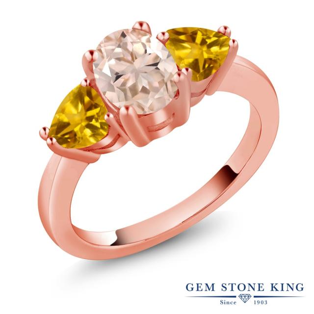 豪華 指輪 リング レディース 1 カラット 天然 モルガナイト ピーチ シトリン シルバー925 ピンクゴールドコーティング 3連 大粒 スリース 宅送 Www Fresnocommunitybasedadultservices Com