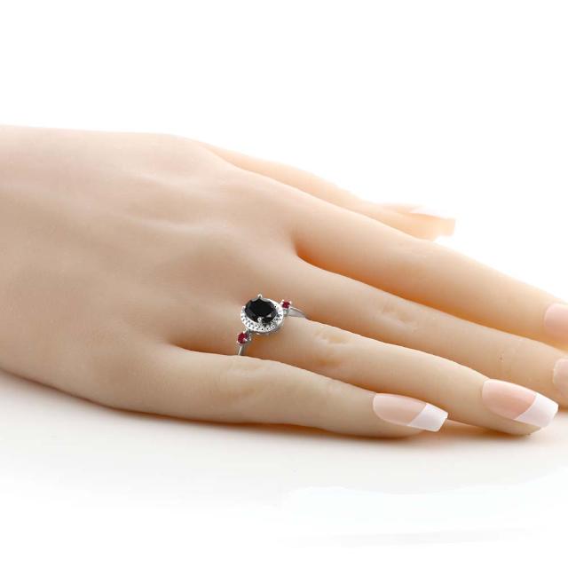 大人気大得価 指輪 天然石 9月 誕生石 金属の通販はau PAY マーケット - Gem Stone King ジュエリー専門 リング レディース 1.91カラット 天然 ブラックサファイア ルビー ダイヤモンド シルバー925 大粒 ヘイロー HOT即納