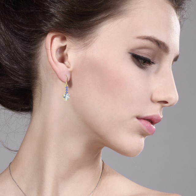 得価高品質 ピアス ハート ぶら下がり アメリカンの通販はau PAY マーケット - Gem Stone King ジュエリー専門店 レディース 1.58カラット 天然 アクアマリン 天然石 タンザナイト 14金 イエローゴールド(K14) 4連 高評価低価