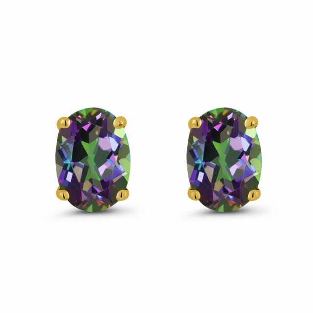 正規店即納 ピアス シンプル スタッド 金属アレの通販はau PAY マーケット - Gem Stone King ジュエリー専門店 レディース 1.6カラット 天然石 ミスティックトパーズ (グリーン) 14金 イエローゴールド(K14) 一粒 低価在庫