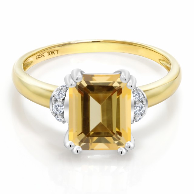 トパーズを∘ 指輪 ツートンゴールド(K10) 四角い 一の通販はau PAY マーケット - Gem Stone King ジュエリー専門店 リング レディース 2.77カラット 天然石 トパーズ ハニースワロフスキー 天然 ダイヤモンド 10金 ┄ダイヤモン