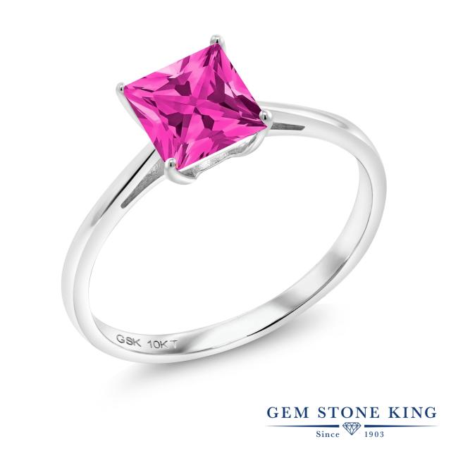 21春夏新色 指輪 リング レディース ジルコニア ピンク 10金 ホワイトゴールド K10 スクエア 一粒 Cz 大粒 華奢 細身 ソリティア 婚約指輪 エンゲ 上質風合い Www Institutoorigem Com Br