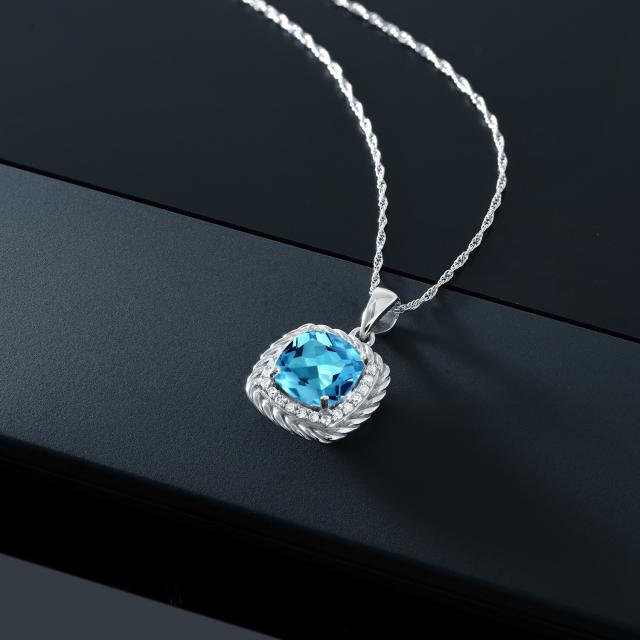 2022100%新品 ネックレス スクエア ロープ の通販はau PAY マーケット - Gem Stone King ジュエリー専門 レディース 2.02カラット 天然 スイスブルートパーズ ペンダント ダイヤモンド 10金 ホワイトゴールド(K10) 超激得セール