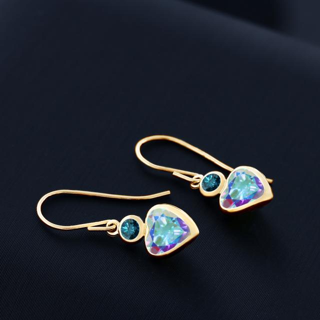 国産人気 ピアス 14金 イエローゴールド(K14の通販はau PAY マーケット - Gem Stone King ジュエリー専門 レディース 2.1カラット 天然石 ミスティックトパーズ (マーキュリーミスト) 天然 ブルーダイヤモンド 格安最新品