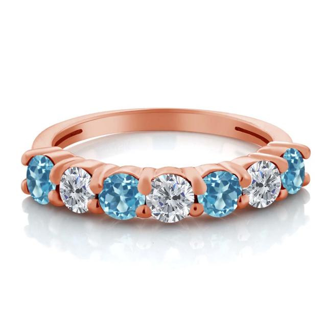得価好評 指輪 小粒 バンド 天の通販はau PAY マーケット - Gem Stone King ジュエリー専門 リング レディース 1.31カラット 天然 スイスブルートパーズ ダイヤモンド シルバー925 ピンクゴールドコーティング 得価在庫