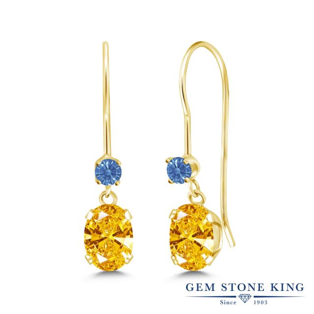 お買得 金 フック アメリカン ぶら下がり 小粒 Cz イエローゴールド K14 14金 ジルコニア ゴールデンイエロー 0 96カラット レディース ピアス ピアス Revuemusicaleoicrm Org