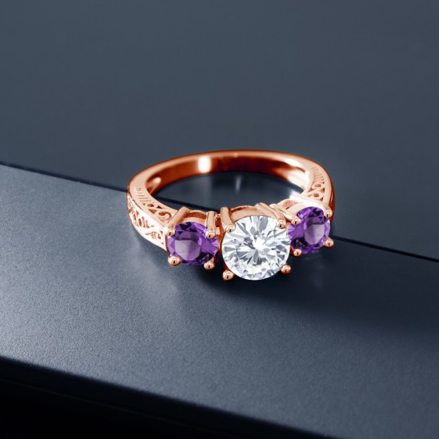 特価HOT 指輪 天然 アメジスト シルバー925 ピンクゴールドの通販はau PAY マーケット - Gem Stone King ジュエリー専門店|商品ロッ リング レディース 2.15カラット Forever Brilliant モアサナイト Charles & Colvard 格安安い