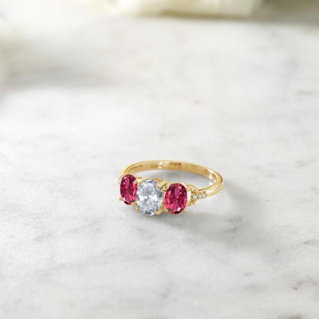 得価爆買い 指輪 イエローゴールド(K10) 3連 大粒 の通販はau PAY マーケット - Gem Stone King ジュエリー専門店 リング レディース 1.78カラット 天然 トパーズ AAAグレード ピンクトルマリン ダイヤモンド 10金 得価通販