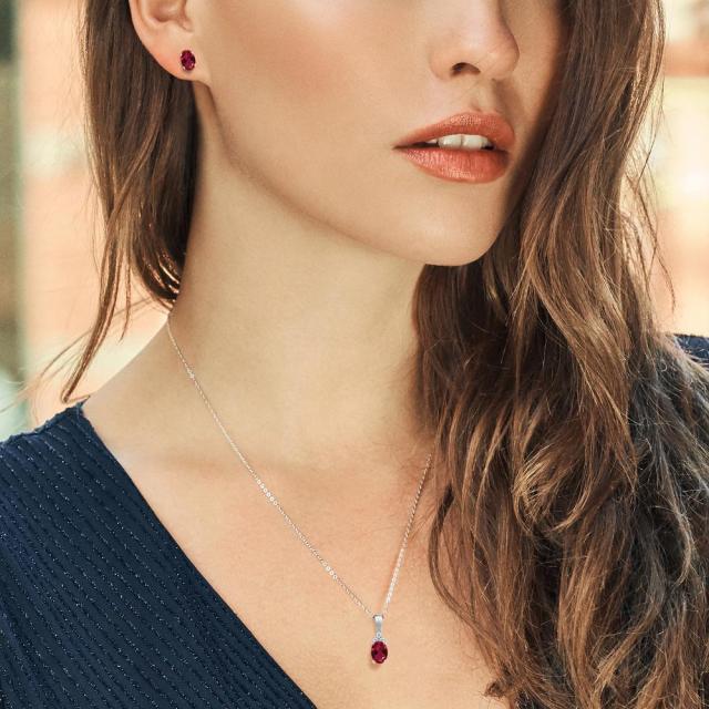 即納在庫 ネックレス 小粒 プレゼント 女性 彼の通販はau PAY マーケット - Gem Stone King ジュエリー専門店 レディース 1.52カラット 合成ルビー ピアス セット 天然 ダイヤモンド 10金 ホワイトゴールド(K10) 数量限定新品