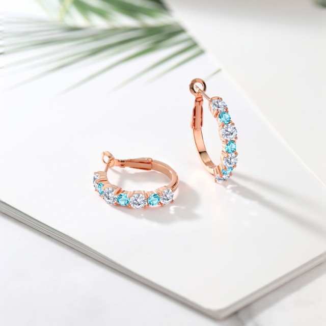 HOT ピアス 7連 ダの通販はau PAY マーケット - Gem Stone King ジュエリー専門 レディース 3.06カラット ラボグロウンダイヤモンド 天然 スイスブルートパーズ シルバー925 ピンクゴールドコーティング 限定SALE正規品
