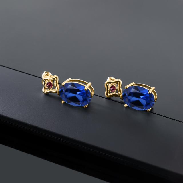 大得価新品 ピアス レディース 12.18カラット シミュレイテッド サファイア 天然 ロードライトガーネット シルバー925 イエローゴールドコーティングの通販はau PAY マーケット - Gem Stone King ジュエリー専 通販超特価